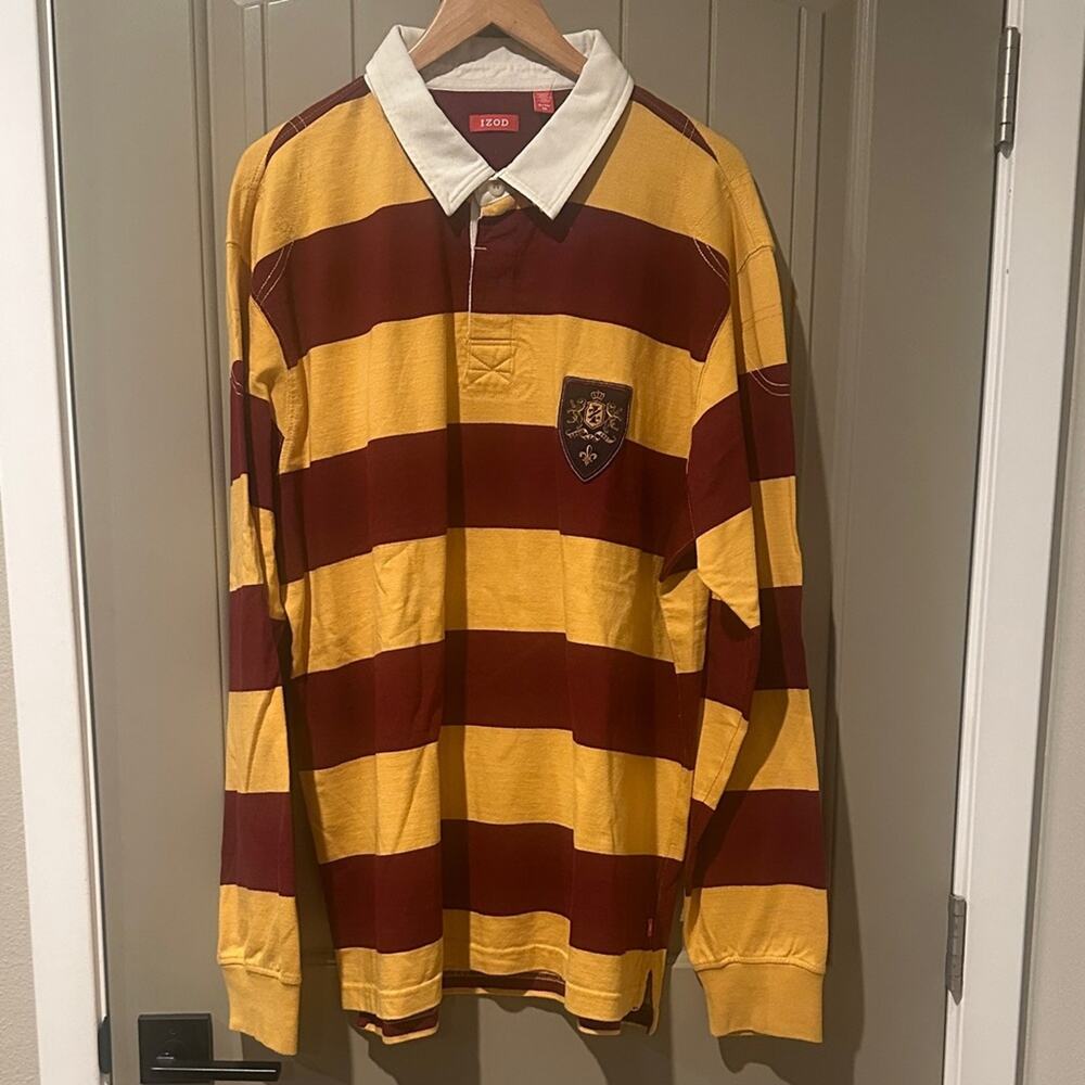 IZOD Burgundy and Gold Stripe XL